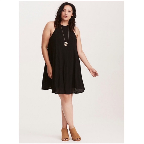 torrid Dresses & Skirts - Torrid Black High Neck Trapeze Tank Dress Size 3